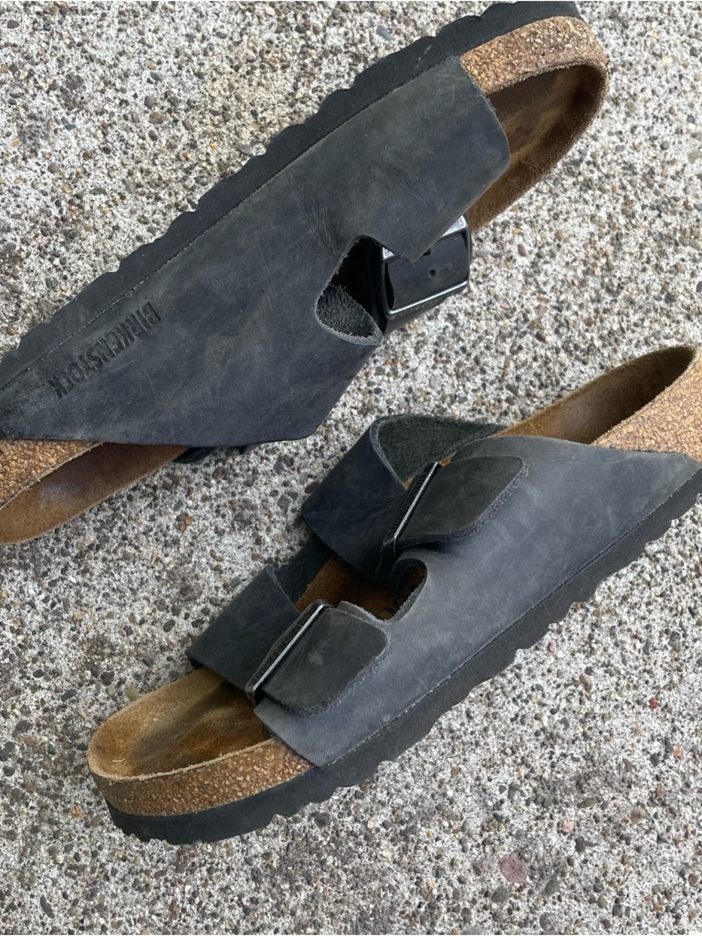 Birkenstock Arizona Soft Footbed Sandals Gray Leather Shoes Size 37 EU Womens 6 - Picture 8 of 16